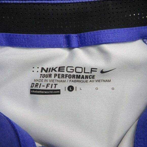 Nike Golf Tour Performance Polo Shirt Men's Size Large Blue Purple Short Sleeve - Picture 5 of 9